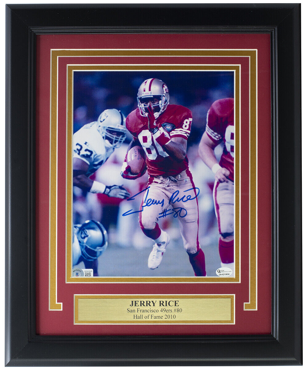 Jerry Rice Signed Framed 8×10 San Francisco 49ers Photo BAS
