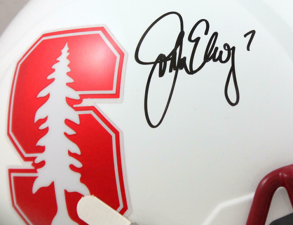 John Elway Signed Stanford Cardinals F/S Speed Helmet – Beckett W Auth *Black
