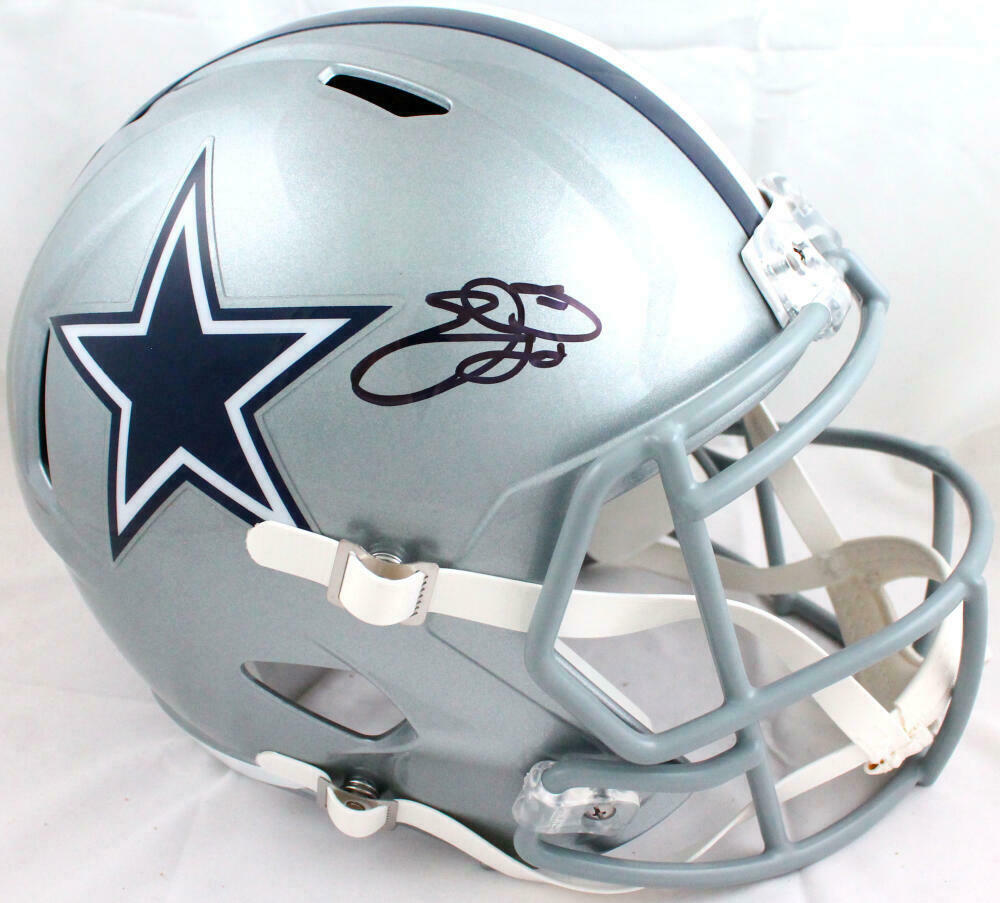 Emmitt Smith Autographed F/S Dallas Cowboys Speed Helmet-Beckett W Hologram