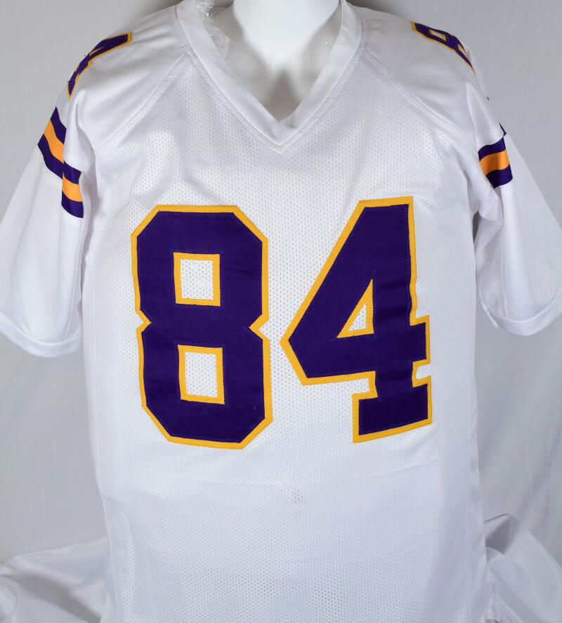 Randy Moss Autographed White Pro Style Jersey w/Straight Cash-Beckett W Hologram