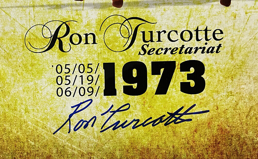 Ron Turcotte Steve Cauthen Signed 16×20 Triple Crown Collage Photo JSA Hologram