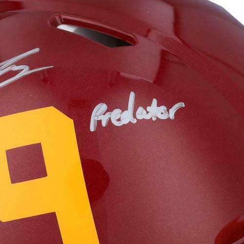 Chase Young Washington Football Team Signed 99 Decal Authentic Helmet & Insc