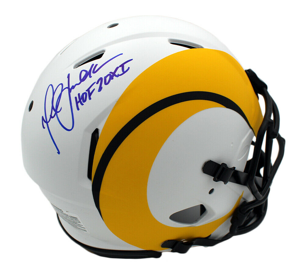 Marshall Faulk Signed Los Angeles Rams Speed Authentic Lunar NFL Helmet-HOF 20XI