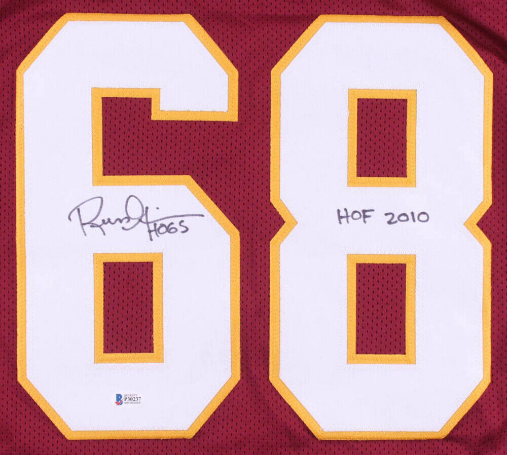 Russ Grimm Signed Washington Redskins nscribed “HOF 2010” Jersey (Beckett COA)