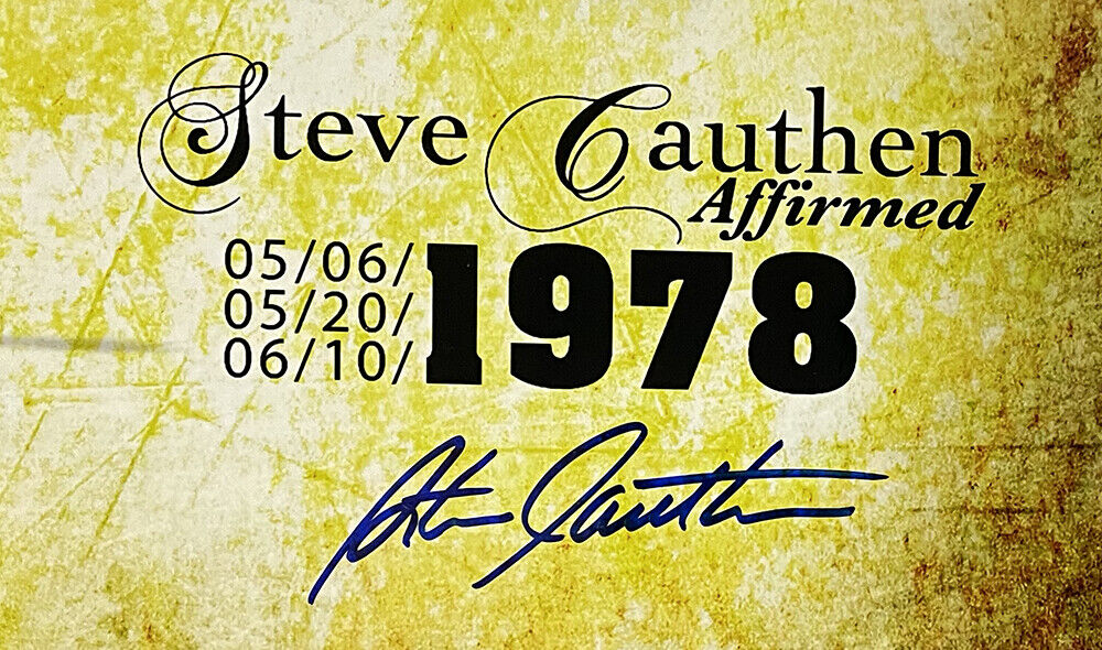 Ron Turcotte Steve Cauthen Signed 16×20 Triple Crown Collage Photo JSA Hologram