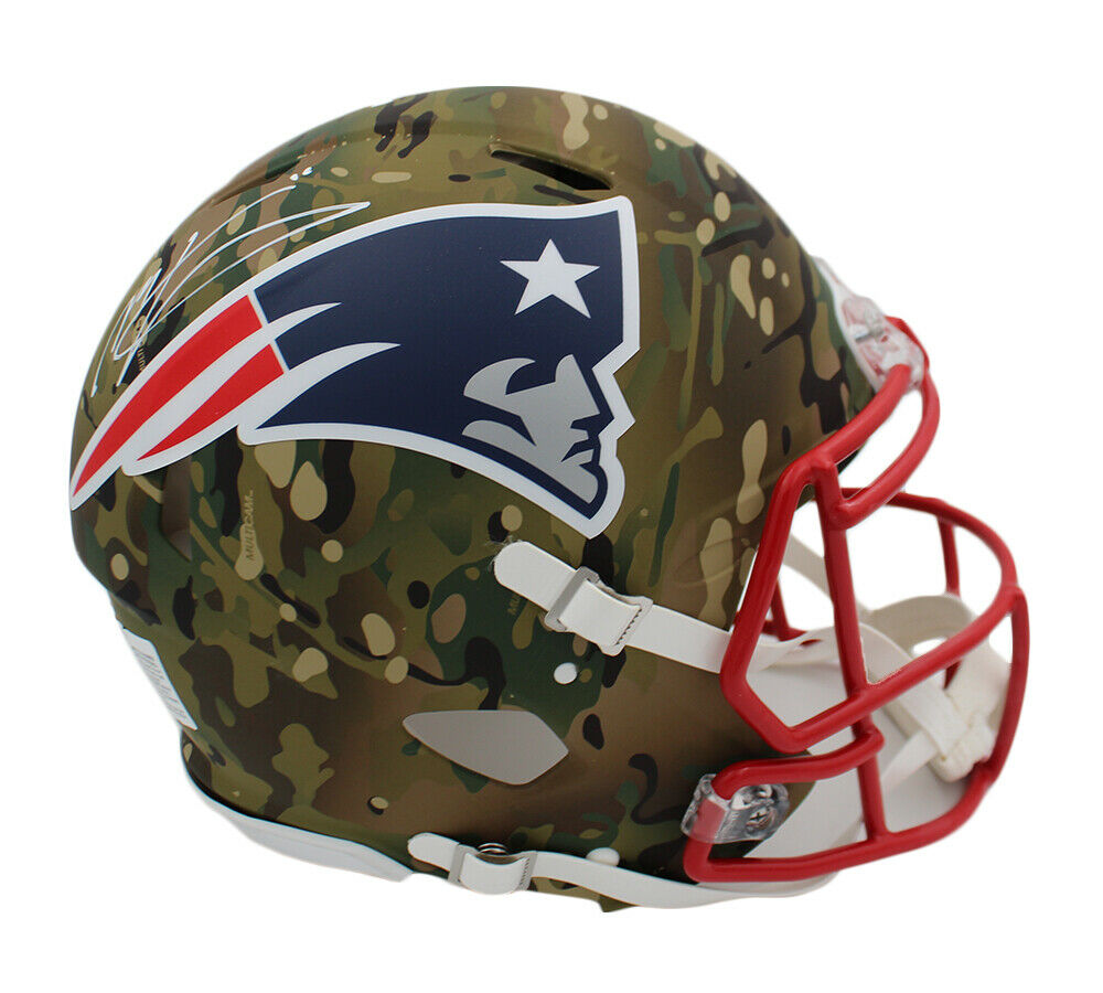 Mac Jones Signed New England Patriots Speed Authentic Camo NFL Helmet