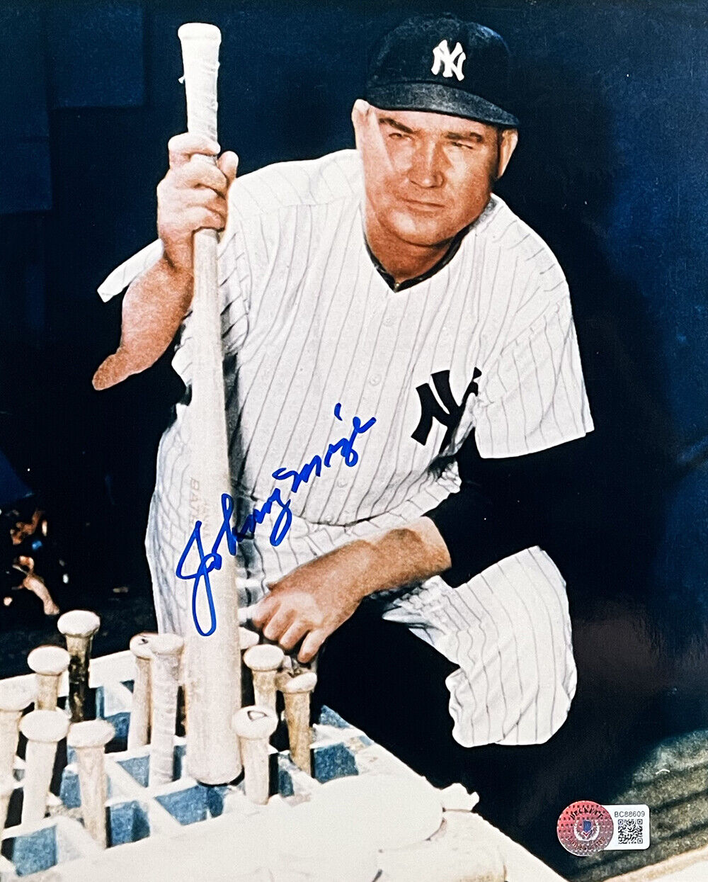 Johnny Mize Signed 8×10 New York Yankees Baseball Photo BAS