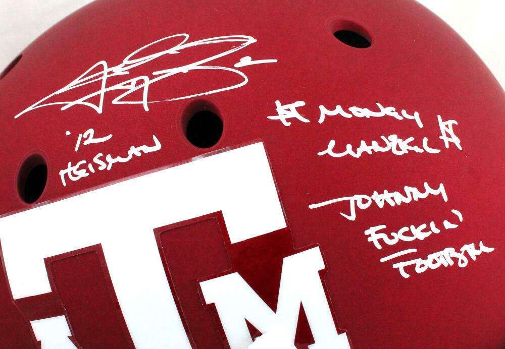 Johnny Manziel Signed Texas A&M Schutt F/S Authentic Helmet W/3 Insc-BAW Holo