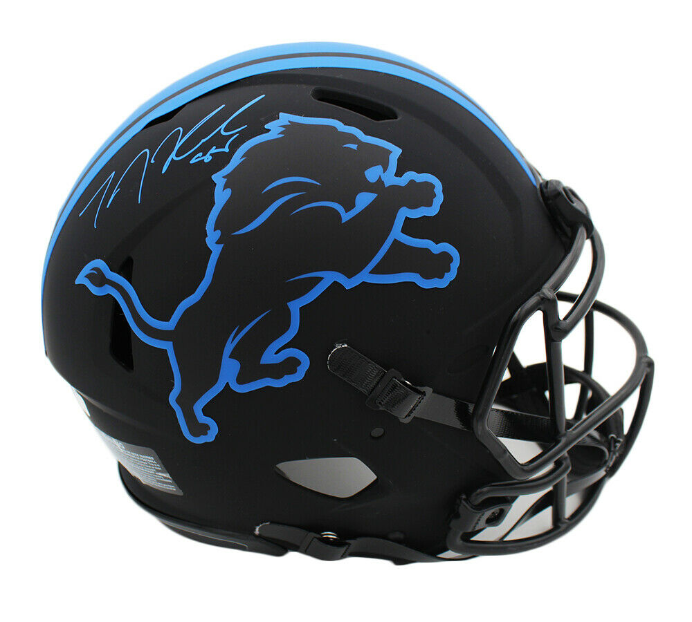 TJ Hockenson Signed Detroit Lions Speed Authentic Eclipse NFL Helmet