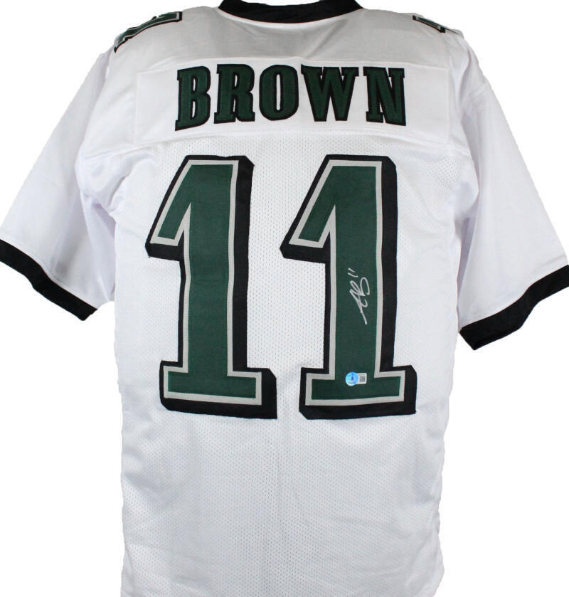 A.J. Brown Autographed White Pro Style Jersey-Beckett W Hologram *Silver