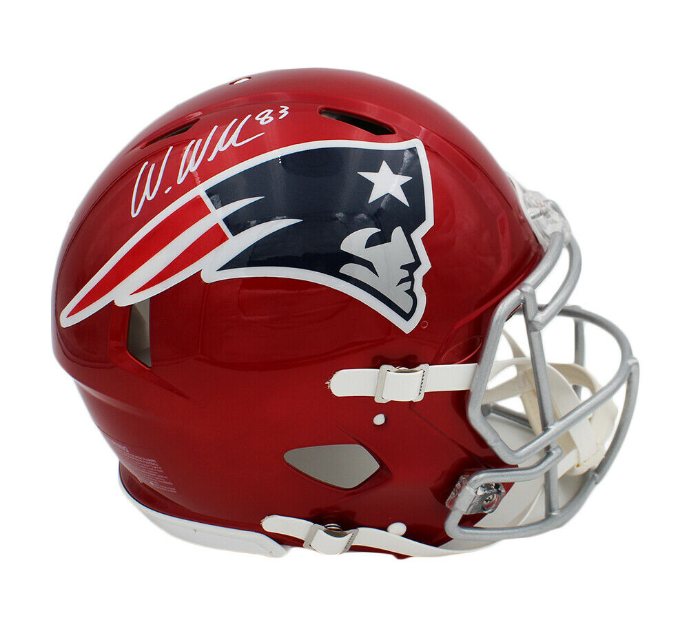 Wes Welker Signed New England Patriot Speed Authentic Flash NFL Helmet
