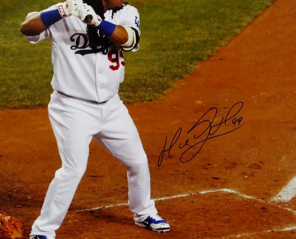 Manny Ramirez Autographed LA Dodgers 16×20 In Batters Box Photo-JSA W Auth *Vert