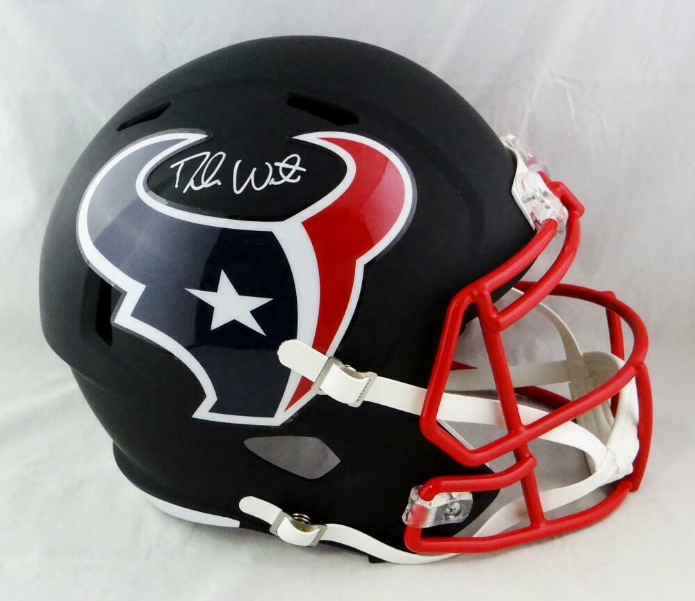 Deshaun Watson Signed Texans F/S Flat Black Speed Helmet – JSA W Auth *Silver
