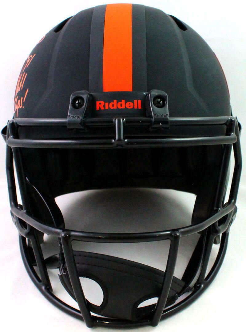 Warren Sapp Signed Miami Hurricanes Eclipse Speed FS Helmet w 91-BeckettW*Orange