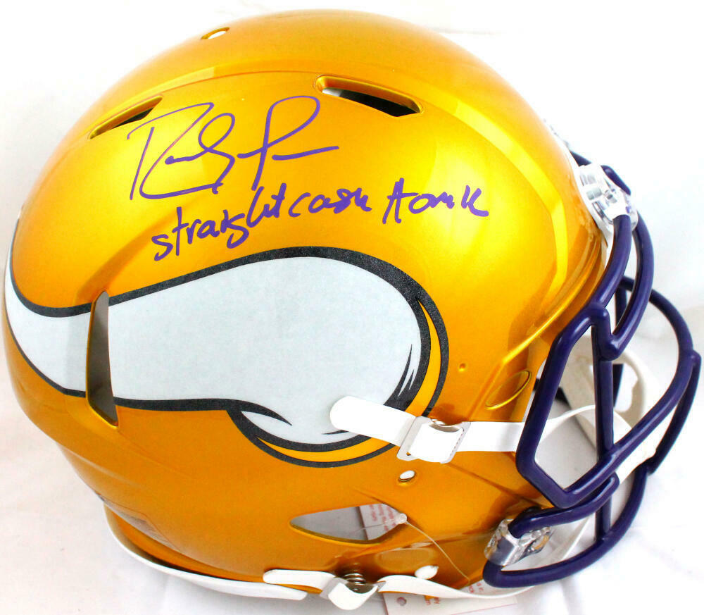 Randy Moss Autographed Vikings F/S Flash Speed Authentic Helmet w/Insc.-BAW Holo