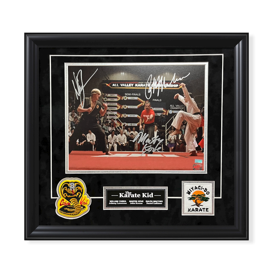 The Karate Kid 3x Signed Autographed Photograph Framed to 18×20 NEP
